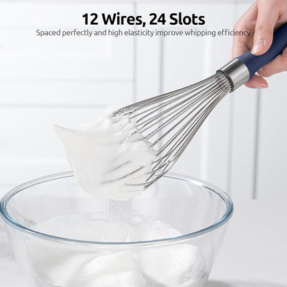 U-Taste 7" Mini Whisk for Cooking: 18/8 Stainless Steel Small Metal Kitchen Wisk, Tiny Hand Mixing Tool for Coffee, Egg, Sauce, 6-Wires Compact Head for Baking, Beating in Bowl, Mug, Jar (Set of 2)