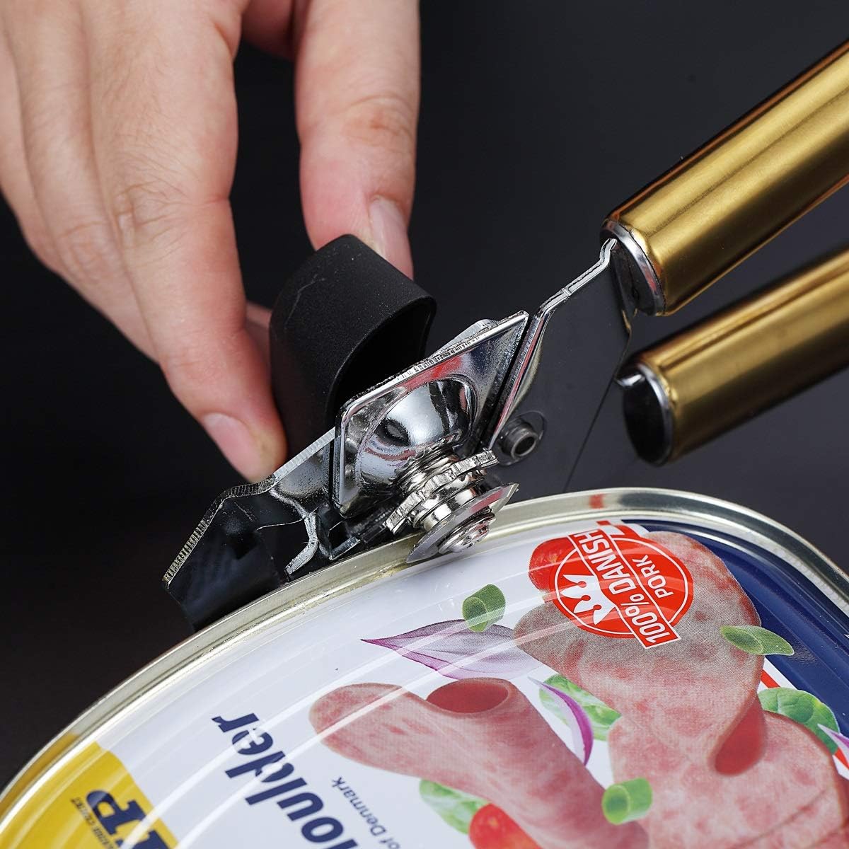 Berglander Can Opener, Stainless Steel Rainbow Handle, Titainium Colorful Plating Handle Hand Held, Smooth Edge Manual Can Opener, Heavy Duty (Rainbow)