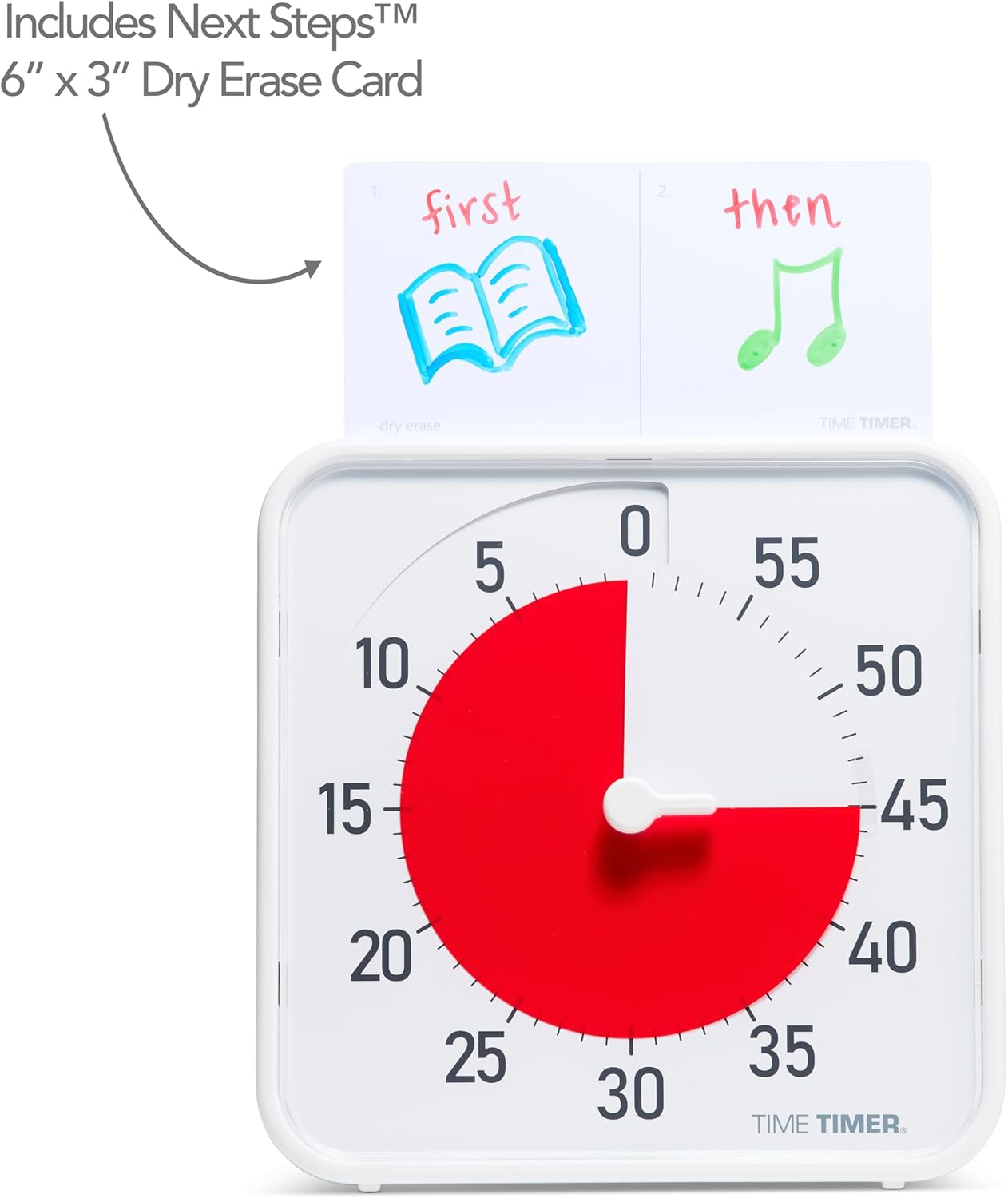 TIME TIMER 8 inch Visual Timer - 60 Minute Kids Desk Countdown Clock with Dry Erase Activity Card, Also Magnetic - for Kids Classroom, Homeschooling Study Tool, Task Reminder, Home and Kitchen Timer