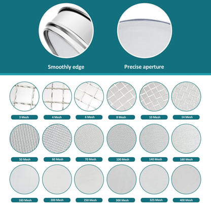 304 Stainless Steel Lab Sieve Screen Mesh, 6 Mesh(3.5mm) Aperture Test Sieve, 12Inch(30cm) Diameter Economy Standard Analysis Sample Test Sieves for Industrial Laboratory Homes - Colors A