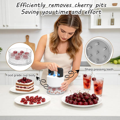 Cherry Pitter Multiple, Cherrys Pitter Corer Tool, Quick Portable Cherry Pitting Tool, Easy to Use for Making Cherry Jam - Pit 7 Cherries at Once, Saving Time & Effort-Dishwasher Safe