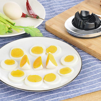 Egg Cutter, Stainless Steel Cutter Wire with 3 Slicing Styles, Manual Egg Slicer Kitchen Helper for Hard Boiled Eggs, Strawberry, Fruit Garnish Slicer, Labor Saving