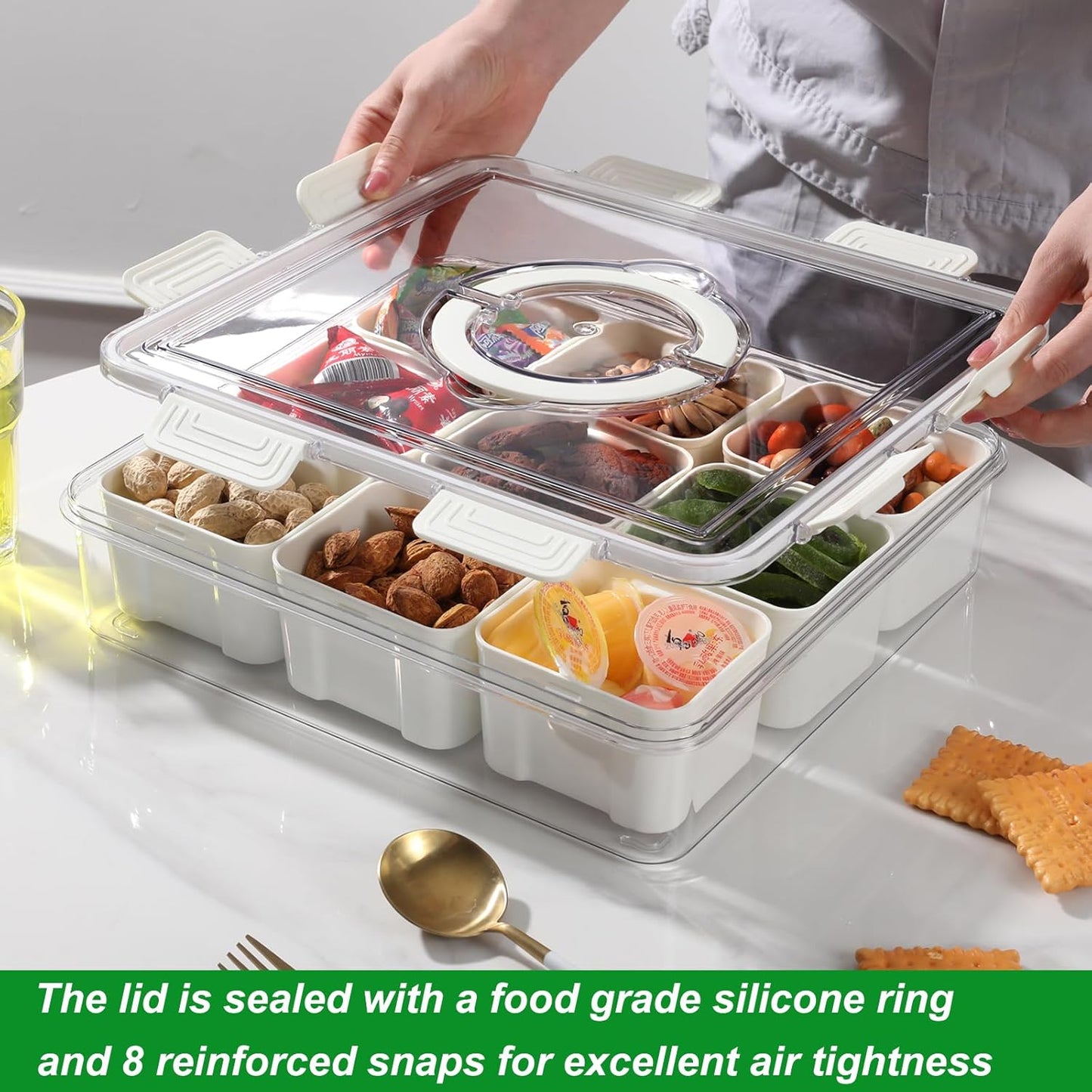 Taiuloo Airtight Fruit Storage Containers for Fridge with Lid & Handle, BPA-Free Snack Box Container with 4 Removable Colanders, Berry Vegetable Fresh Produce Saver, Clear Refrigerator Organizer Bins