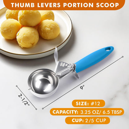JUNADAEL J Portion Scoop, #20/2 OZ Ice Cream Scooper, Muffin Scoop, Disher, Yellow Handle, for Portion Control, Cookie Dough, Muffin, Cupcake Batter, Ice Cream, Mashed Potatoes