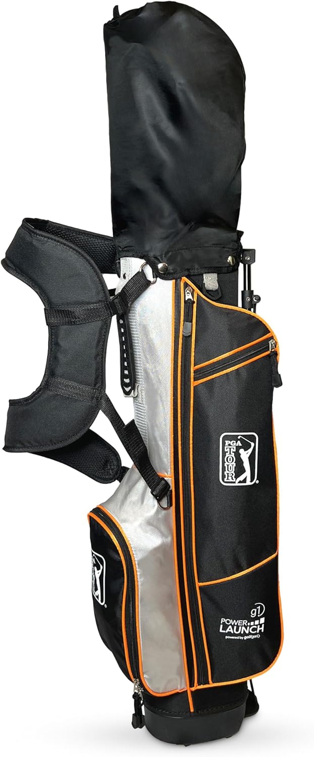 PGA Tour Youth Golf Club Set for Ages 8-12 & 12+ (4’8”–5’10”), Right and Left-Handed Kids Golf Sets – Beginner Junior Golf Clubs with Lightweight Stand Bag, Mallet Putter, Hybrid, Driver
