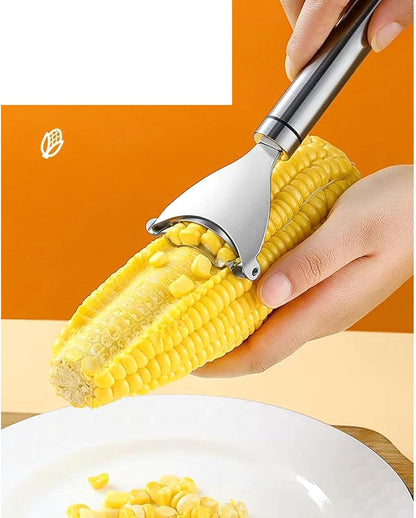 Corn Peeler, 2 Pcs 7 Inch Stainless Steel Corn Scraper for Corn Kernels Removes from Corn Cobs In Seconds (2)