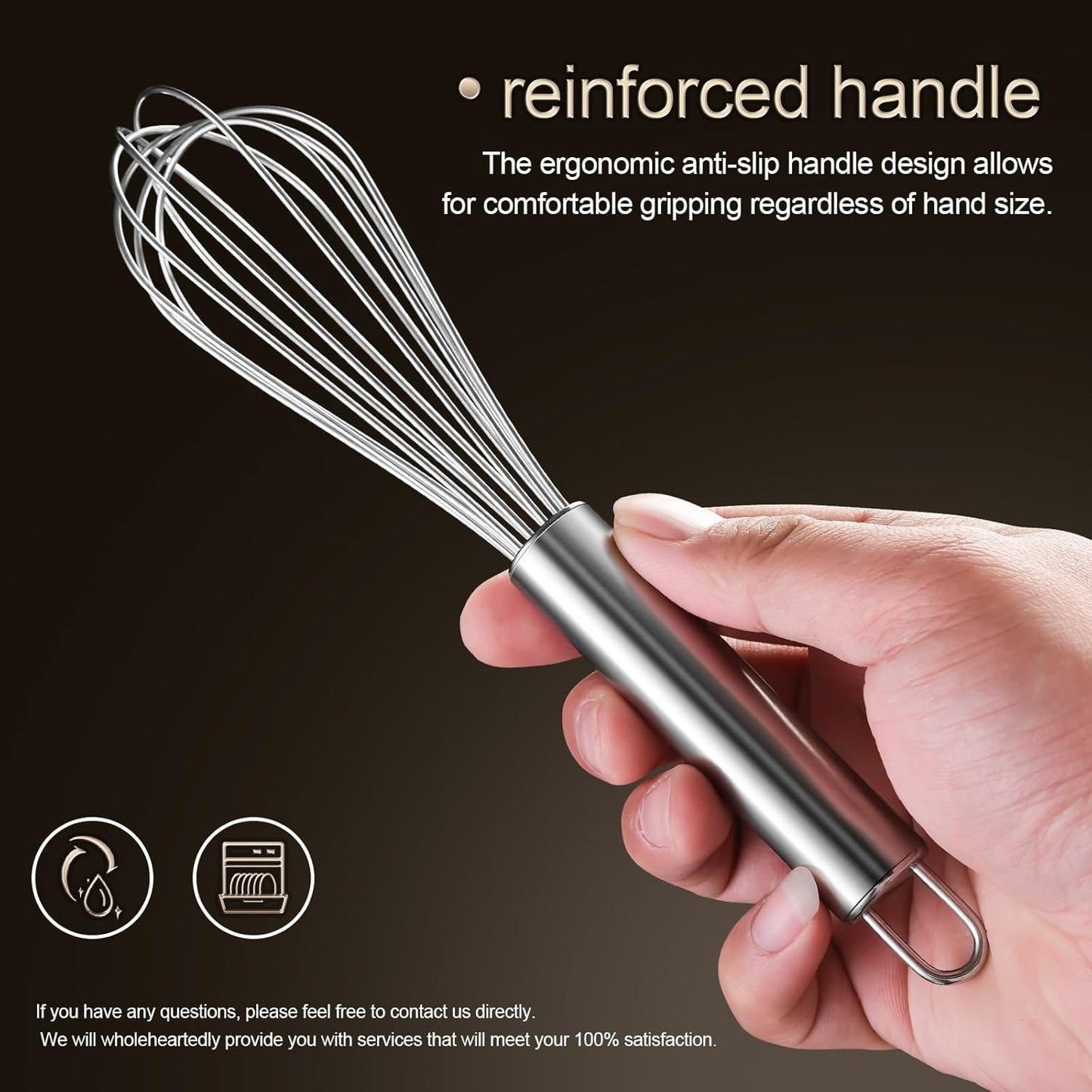 Aniso Stainless Steel Whisk (8.4 inches, Silver)
