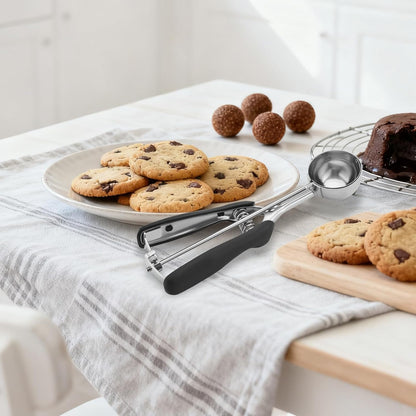 Small Cookie Scoop 1 Tablespoon, Size #60 Cookie Dough Scoop, Stainless Steel Ice Cream Scooper with Trigger Release, for Baking Small Cookies, Meatballs, Melon Balls