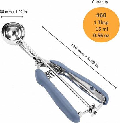 Cookie Scoop, Ice Cream Scoop, 1Tbsp/15 ml/0.5oz Cookie Scoops for Baking, 18/8 Stainless Steel Cookie Scooper for Baking, Ice Cream Scooper with Trigger Release, Cookie Dough Scoop with Non-slip Grip