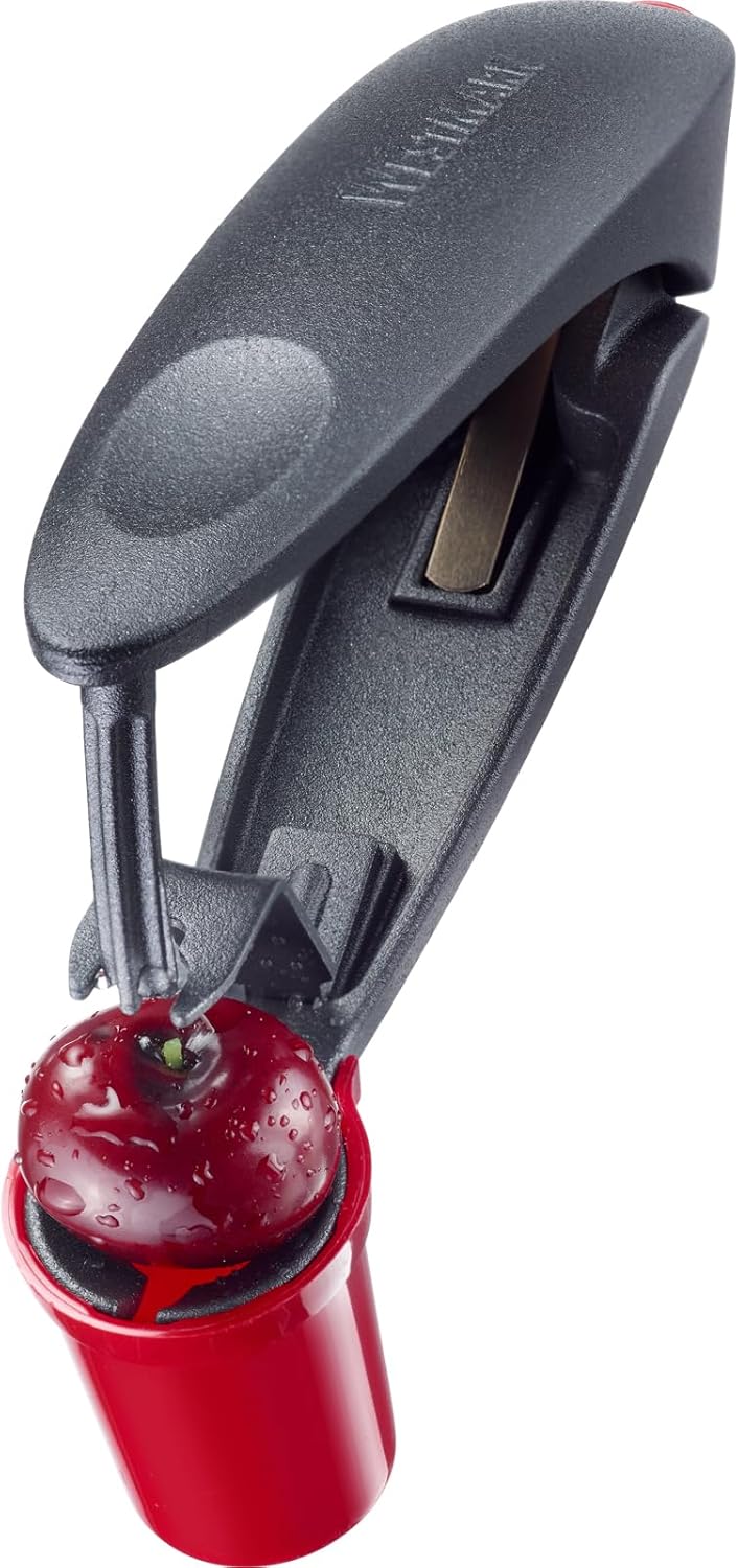Westmark Cherry Pitter Tool “Kernex” - Heavy-Duty Cast Aluminum Pit Remover & Olive Pitter, German Ergonomic Seed Remover