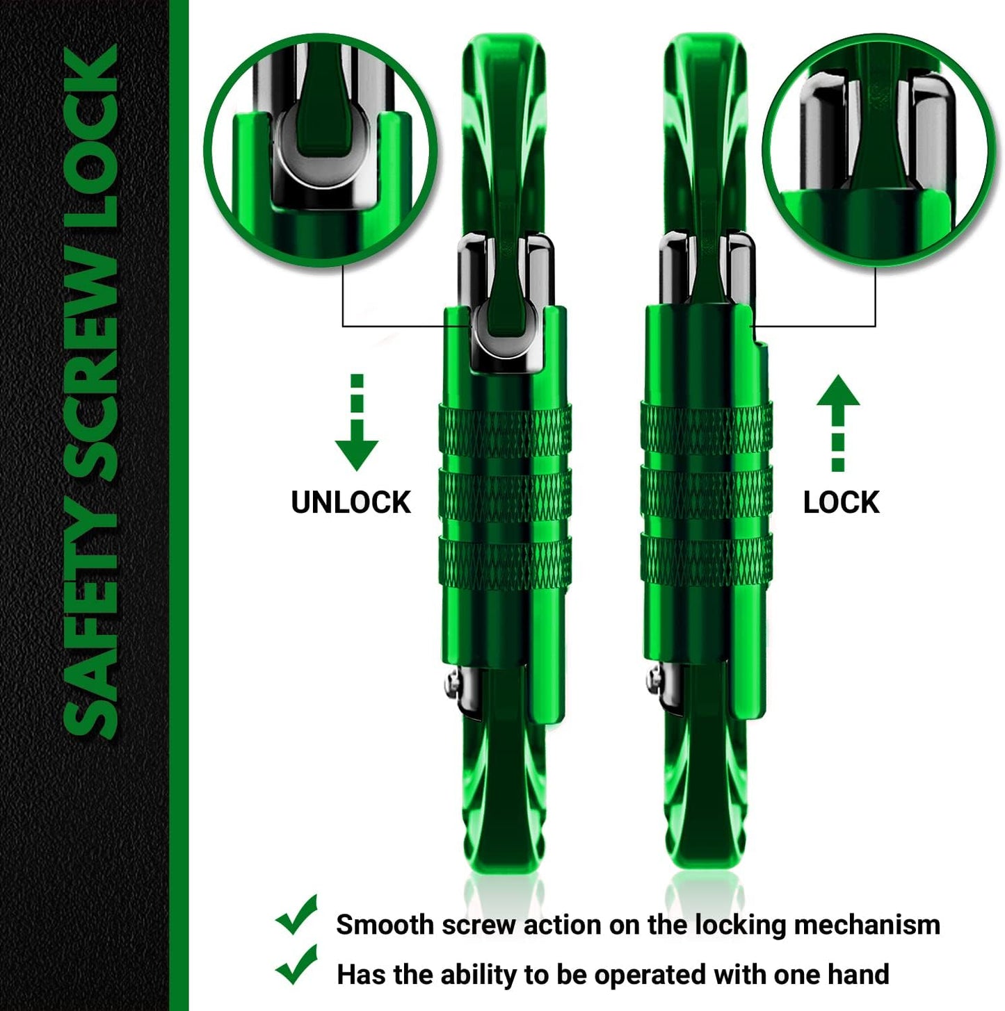 Rhino Produxs 12kN (2697 lbs) Heavy Duty Carabiner Clips, for Securing Pets, Outdoor, Camping, Hiking, Hammock, Dog Leash Harness, Keychains