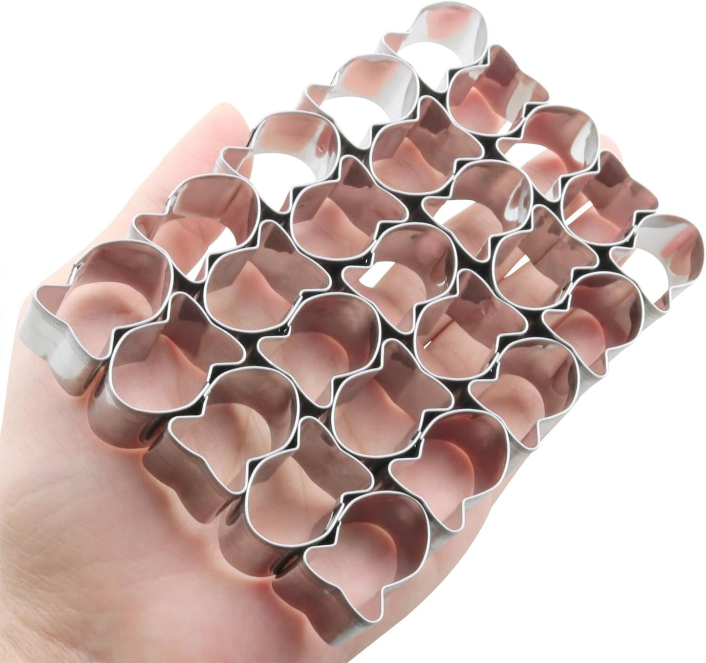 ZCZQC 25PCS Stainless Steel Mini Goldfish Cookie Cutter Set Cookie Embossing Baking Tool Pastry Non Stick Dough Tool with Cleaning Brush For DIY Creative Projects