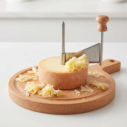 Angoily Cheese Curler, Rotary Cheese Cutter with Wooden Handle, Cutters Slicer for for Block Butter Chocolate, To Create Beautiful Rose-Shaped Cut, Kitchen Restaurants Dessert Shop