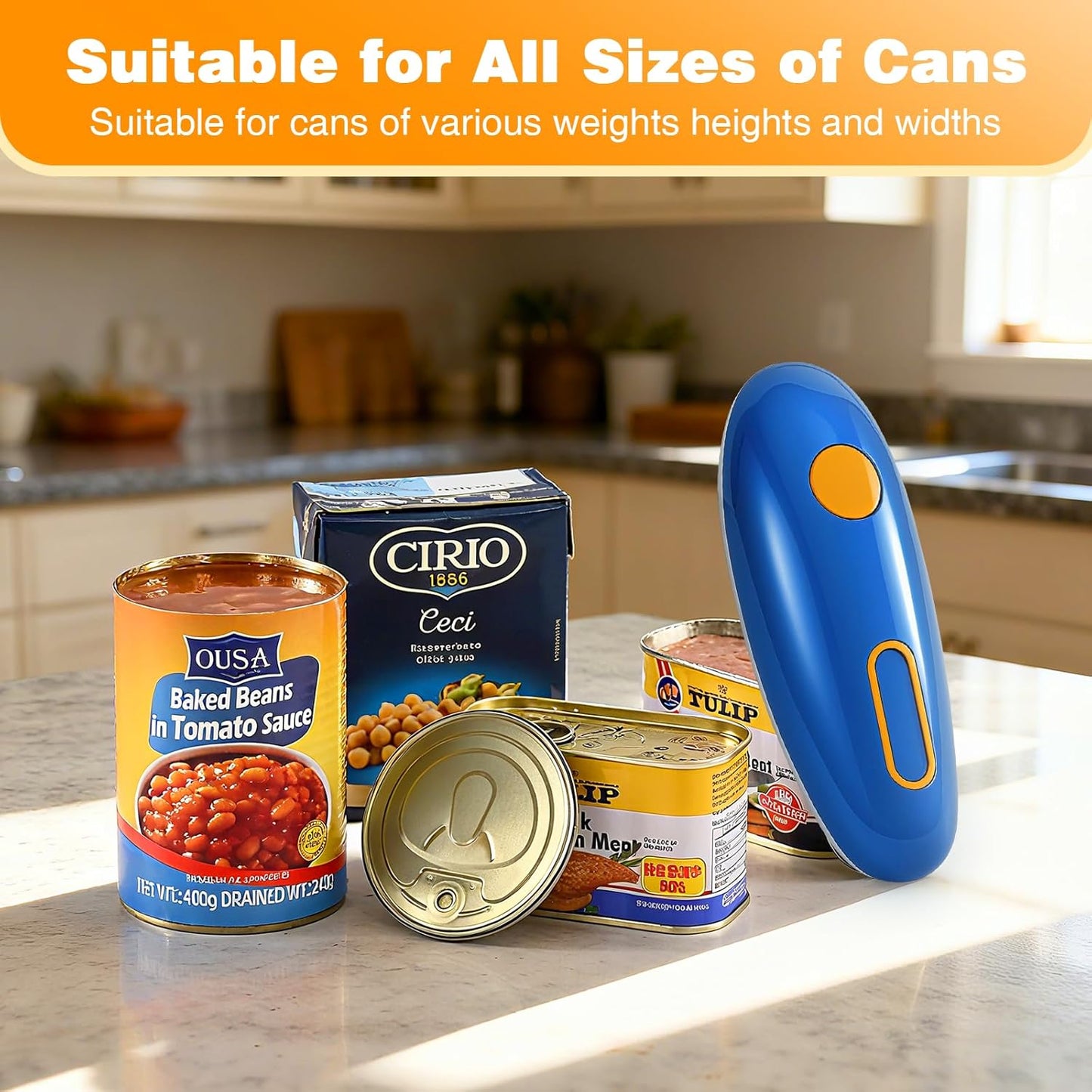 Electric Can Opener, Automatic Hands Free Operation, Smooth Edge, Battery Operated, Kitchen Gadget