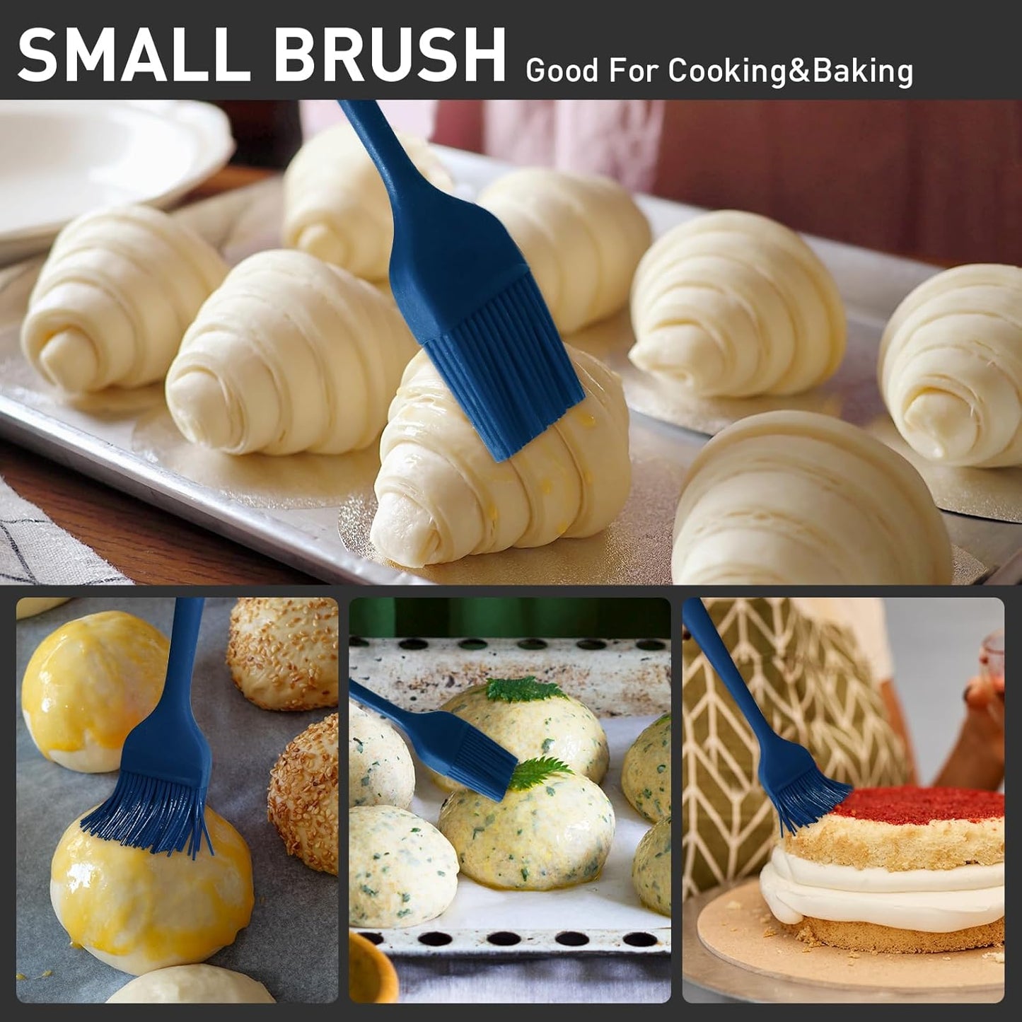 Begonia Silicone Basting Pastry Brush-2pcs Heat Resistant Cooking Brush for Oil, Sauce, Butter, BBQ, Grill and Marinade, BPA Free, Dishwasher Safe （Red）