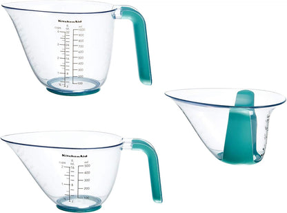 KitchenAid KQ298OSOBA Gourmet Set of 3 Measuring Jugs, Onyx