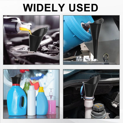 Long-Neck Oil Funnel for Automotive – Multi-Function Plastic Funnel for Oil, Gas & Lubricants – Universal Car Accessory (Blue (1-Pack))