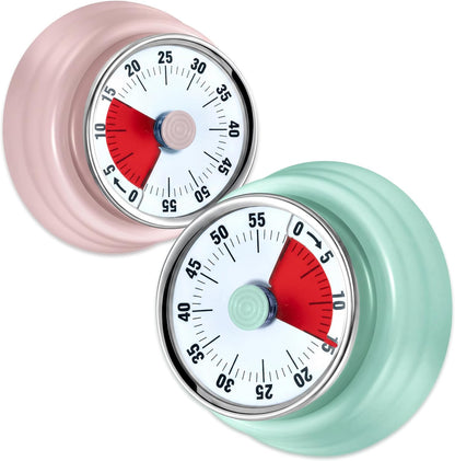 60-Minute Magnetic Visual Timer, Silent Operation and No Battery Needed, Time Management Tools for Kitchen, Homeschool Desk, Office Meetings & Home Learning Timer (Green)
