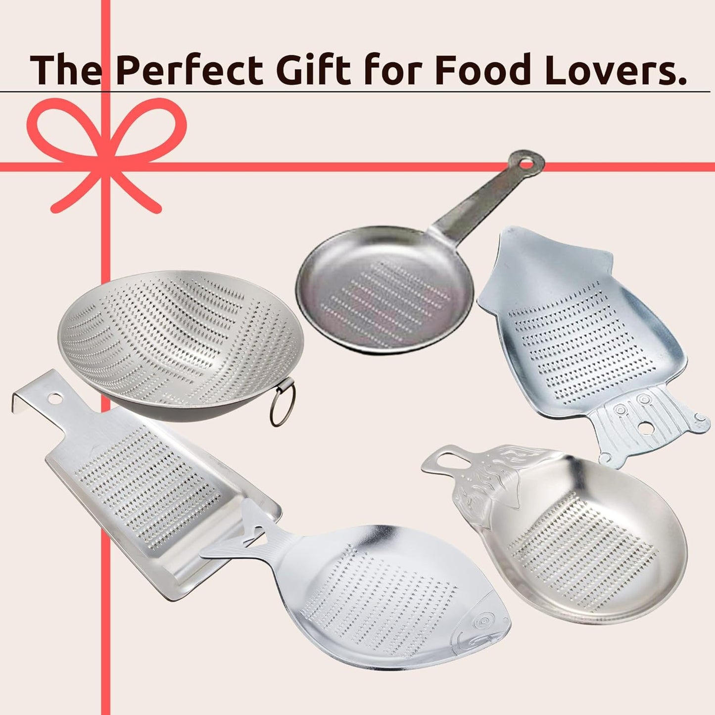 Mini Zesters & Graters FISH - Versatile Kitchen Tool for Wasabi, Citrus, Ginger, Chocolate, Cheese, & More Premium Quality for Culinary Perfection, Stainless Steel, UPB Japan