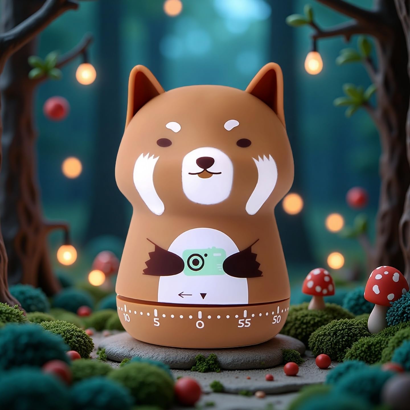 Mechanical Kitchen Timer,Cute,Novelty,60 Minutes Manual Countdown,Kitchen Classroom Learning Cooking (Orange Fox)