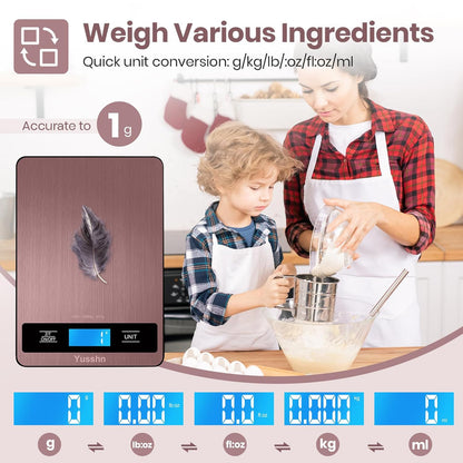 Food Scale, 11lb Kitchen Scale with 0.05oz/1g Precision, 6 Units Tare Function & LCD Display, Stainless Steel Digital Scale for Baking, Cooking, Meal Prep - Kitchen Gadgets & Gifts, Home Essentials