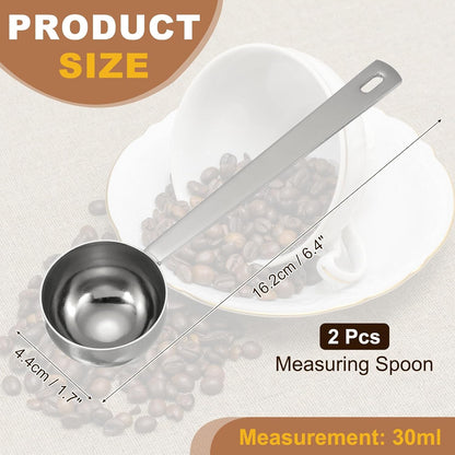 uxcell Measuring Spoon, 15ml Long Handle Table Scoop Teaspoon Coffee Scoop Spoon for Ground Coffee Tea Sugar Cooking Baking, Black