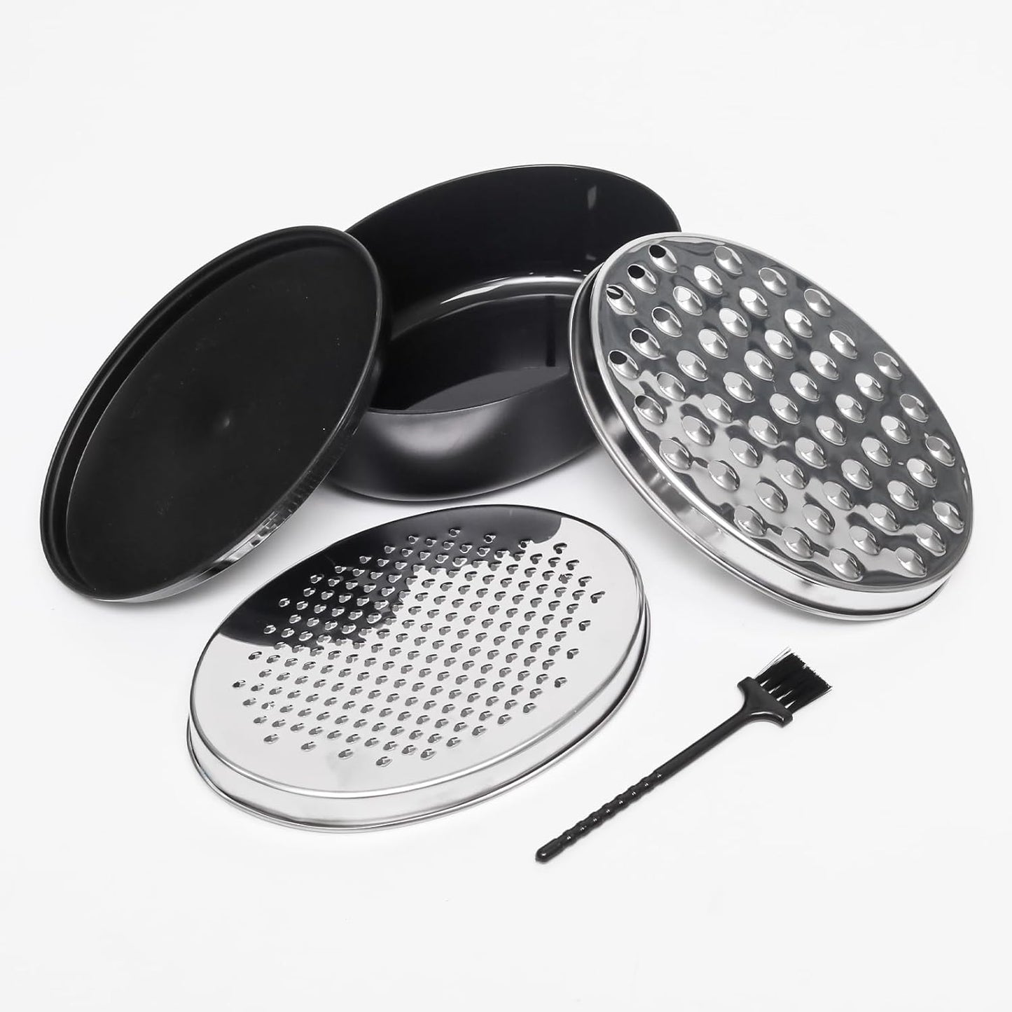 Stainless Steel Cheese Grater with Airtight Storage Container Vegetable Slicer Potato Shredder Box Grater for Kitchen Tool for Cheeses Carrots Ginger, with a Brush, Red