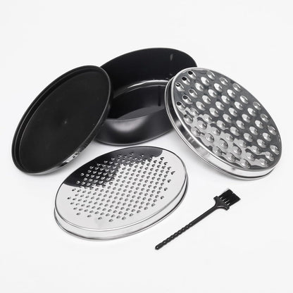 Stainless Steel Cheese Grater with Airtight Storage Container Vegetable Slicer Potato Shredder Box Grater for Kitchen Tool for Cheeses Carrots Ginger, with a Brush, Red