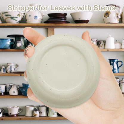 HINGTAI Earthenware Herb Stripping Bowl, Herb Stripper Bowl Ceramic, New Kitchen Tools Supplies, Available in Different Hole Sizes for Peeling the Stemmed Leaves