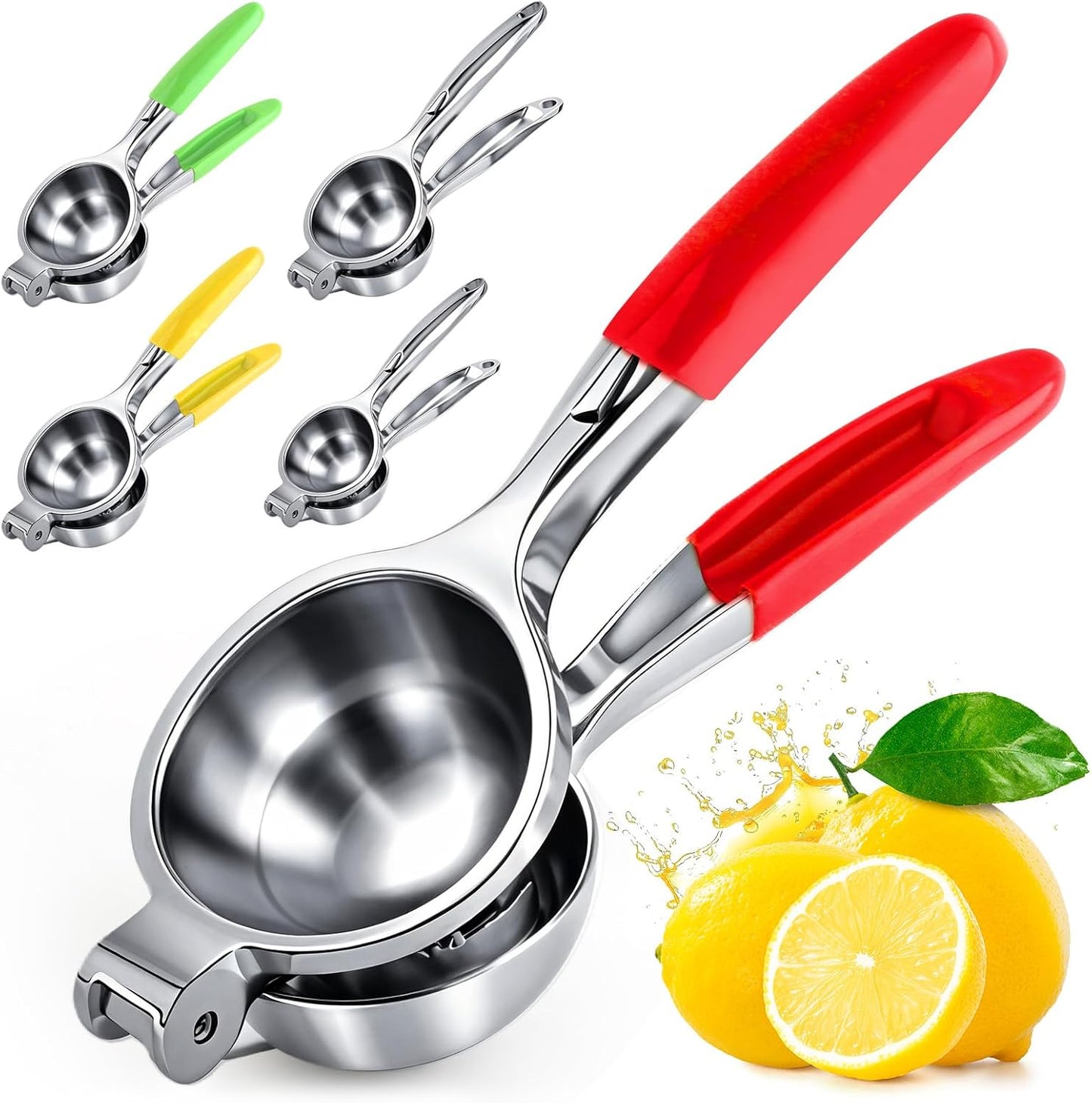 Lemon Squeezer Large, Lemon Squeezer Juicer Stainless Steel, Heavy Duty Manual Citrus Juicer Hand Press, Kitchen Tools Lime Squeezer Bar Tool, Easy to Clean Metal Lemon Hand Press