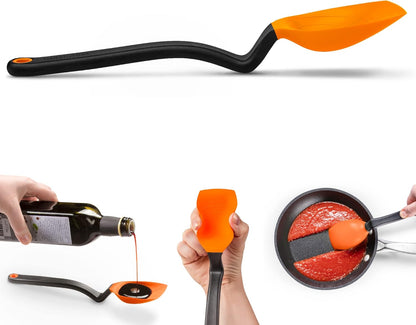 Dreamfarm Supoon Non-Stick Sit-Up Silicone Scraping, Serving, Cooking Spoon Measures 5ml Tsp & 15ml Tbsp - 11" Red