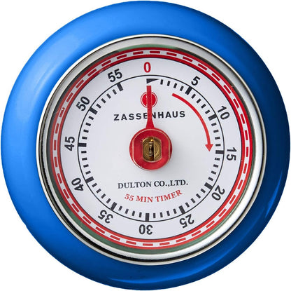 Zassenhaus Magnetic Retro 60 Minute Kitchen Timer, 2.75-Inch, Teal