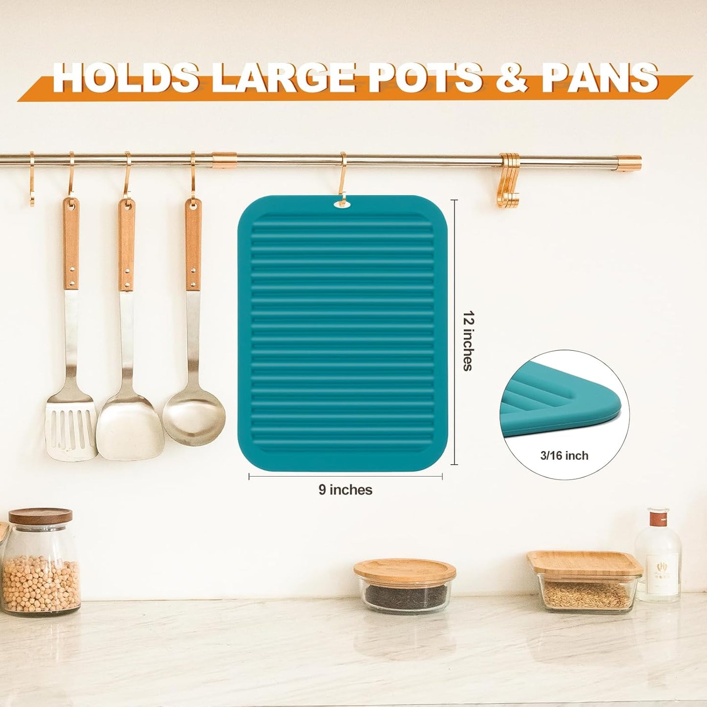 Joyhalo 4 Pack Silicone Trivets for Hot Pots and Pans,480℉ Heat Resistant Trivets for Hot Dishes,Hot Pads for Countertop,Kitchen Potholders,Black