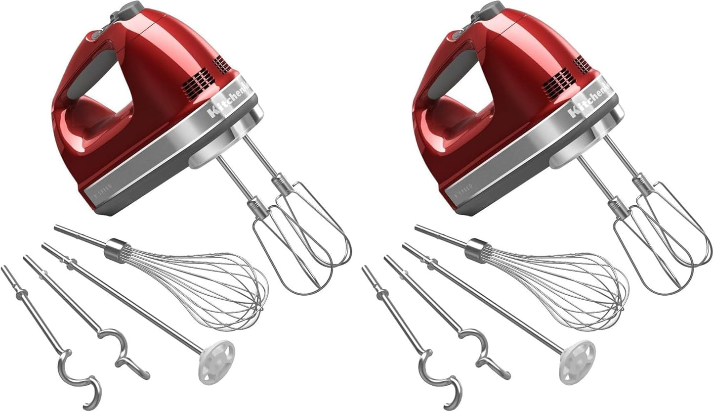 KitchenAid 9-Speed Digital Hand Mixer with Turbo Beater II Accessories and Pro Whisk - Contour Silver