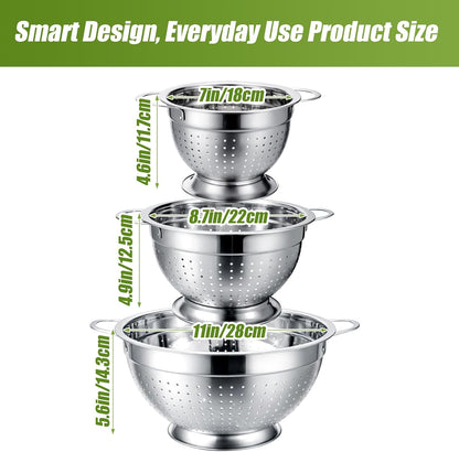 Palksky Rice Strainer & Rice Washing Bowl Stainless Steel - 5.6 Qt Professional Fine Mesh Rice Washer for Kitchen - Heavy Duty Rice Rinser, Cleaner & Drainer Colander for Quinoa, Grains & Fruit