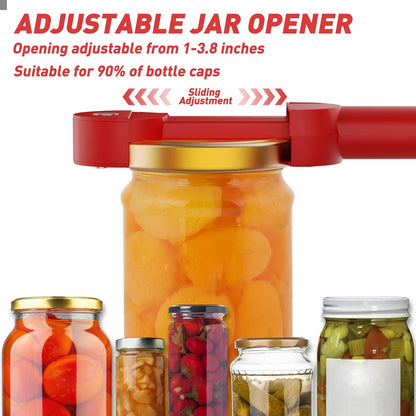 Jar Opener Bottle Opener for Seniors with Arthritis, Multi Retractable Magnetic Can Opener, Jar Grippers for Opening Jars, Kitchen Gadgets for Weak Hands and Senior Arthritis (Black)