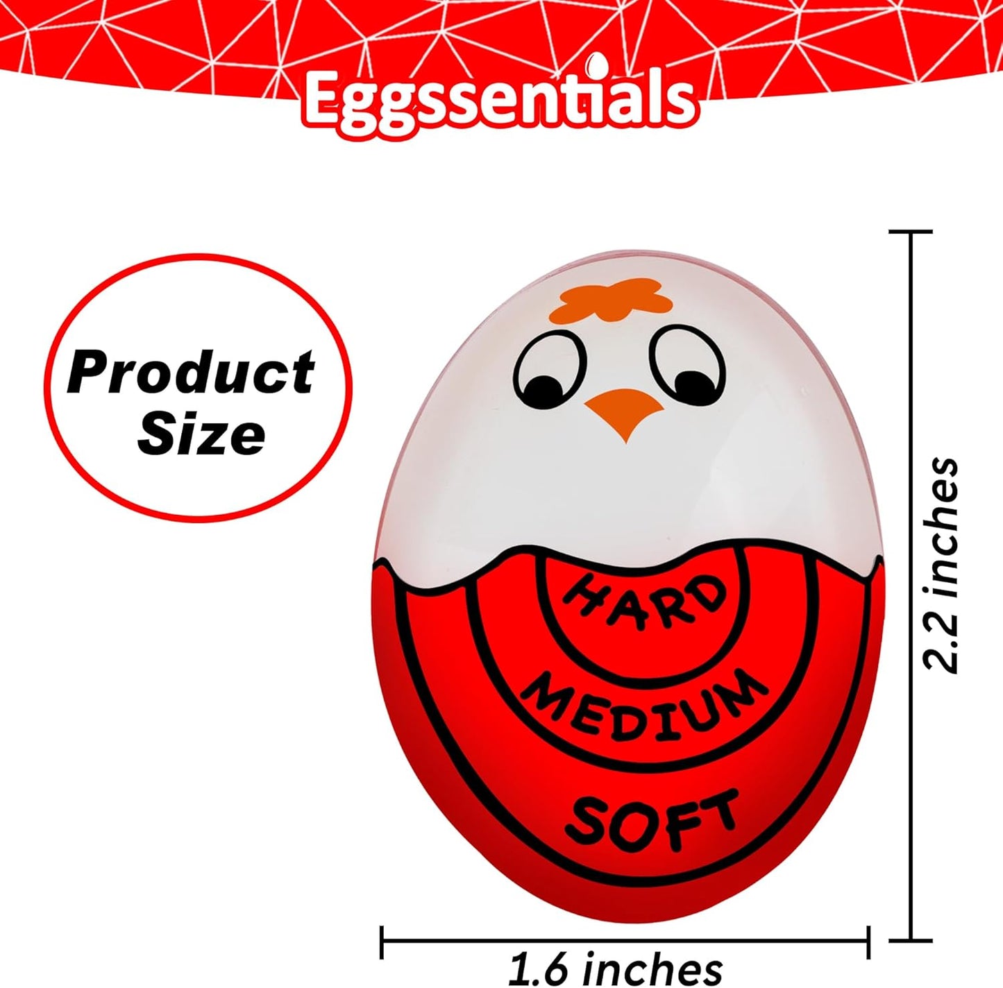 Eggssentials Red Egg Timer That Goes in Water – Egg Timer for Hard Boiled Eggs and Soft Boiled Eggs, Red Color Fades for Accurate Doneness.