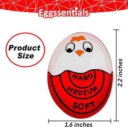 Eggssentials Red Egg Timer That Goes in Water – Egg Timer for Hard Boiled Eggs and Soft Boiled Eggs, Red Color Fades for Accurate Doneness.