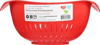 Preserve Small Colander, Made from Recycled Plastic, 1.5 Quart Capacity, Red