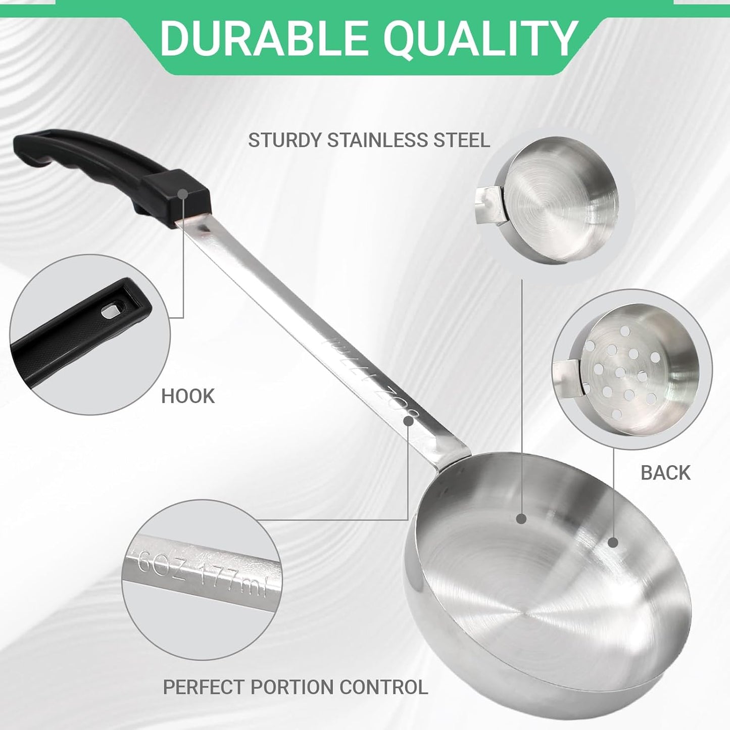 8PCS 2oz Portion Control Serving Spoons,Bariatric Serving Utensils Ideal Weight Watchers,Slotted and Unslotted Scoops,Heavy Duty Stainless Steel Utensils for Restaurants/Weight Loss(Red)