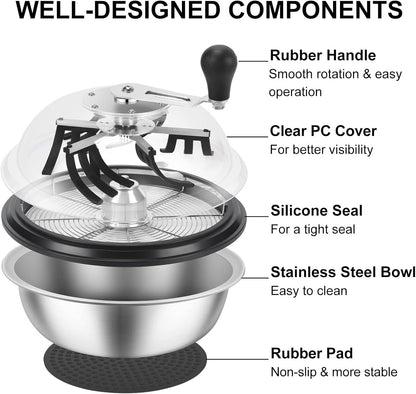 13 inch Leaf Bowl Trimmer, Bowl Trimmer with Switchable Stainless Steel Blades & Clear Visibility Dome, Hand Twist Spin Cutting Bud Trimmer for Buds, Flowers, Hydroponics Plants