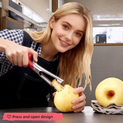 Premium Stainless Steel Apple Corer - Easy Use & Dishwasher Safe, Multi-Fruit Core Remover with Ergonomic Handle for Apples, Pears, Tomatoes & Cupcakes | Durable Kitchen Tool (Green)