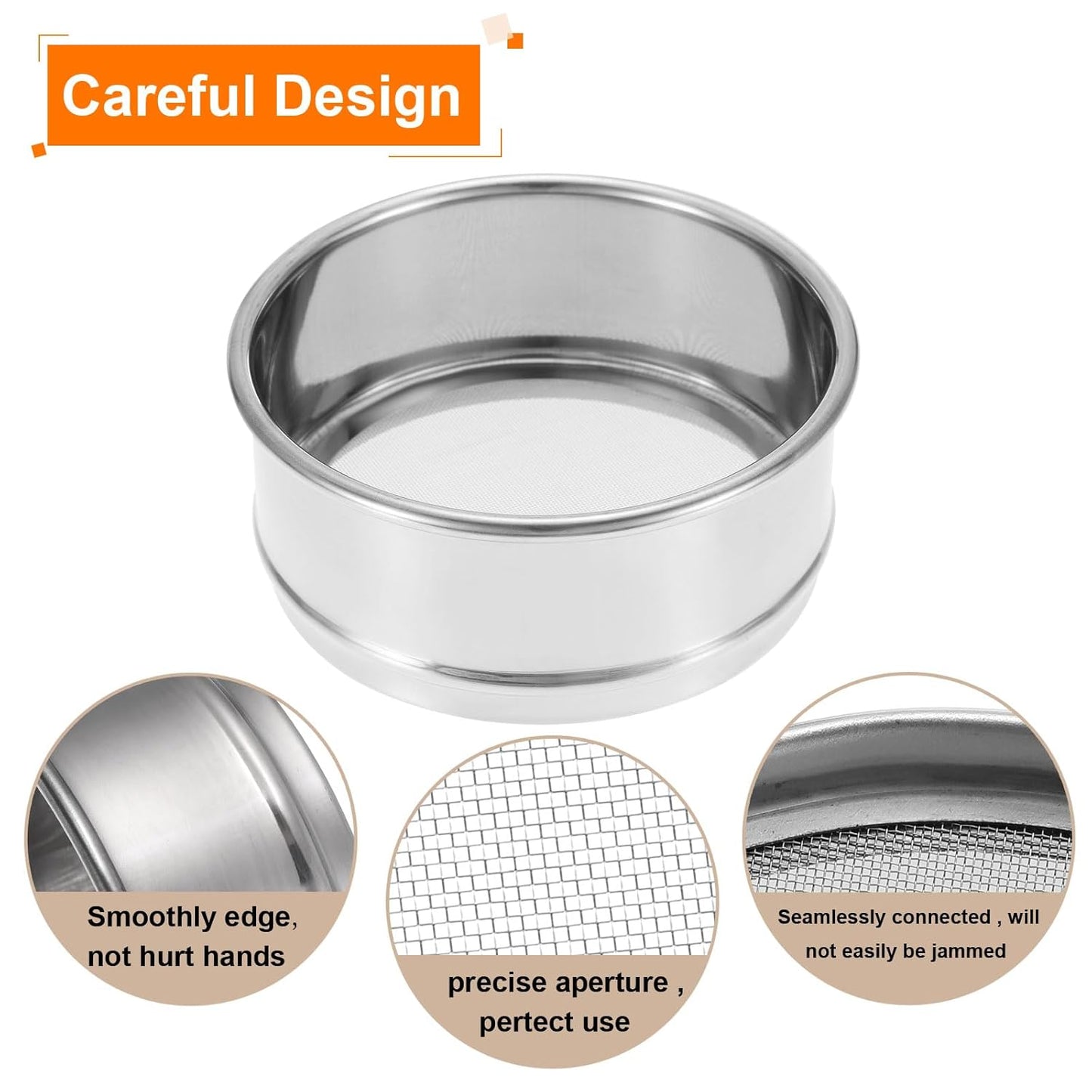 PATIKIL 150 Mesh Lab Sieve, 4" Diameter Test Sieve 304 Stainless Steel Wire Cloth (0.1mm) for Industrial Laboratory