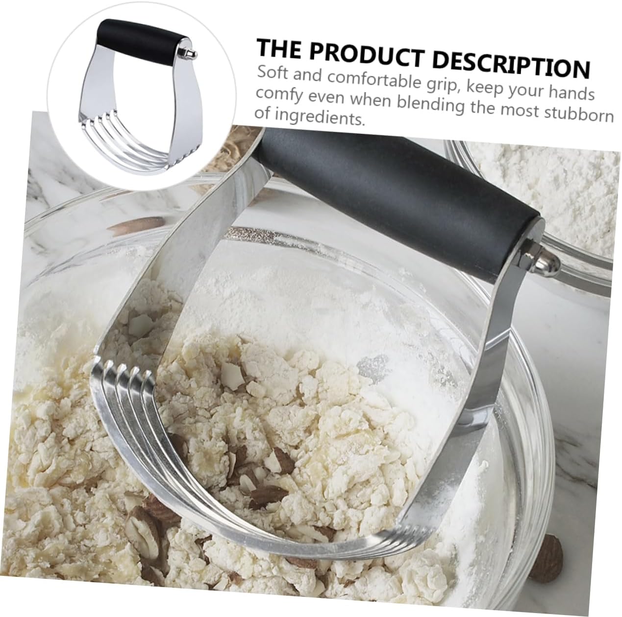 Alipis Manual Stainless Steel Dough Cutter Pastry Blender Ergonomic Baking Utensils for Smooth Mixing for Home Bakers Pastry Chefs