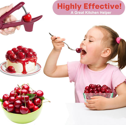 Cherry Pitter Tool 7-in-1, Portable Cherries Seed Remover, Fruit Pit Core Remover for Make Fresh Cherry Dishes, Cherry Pie and Jam and Cocktail Cherries