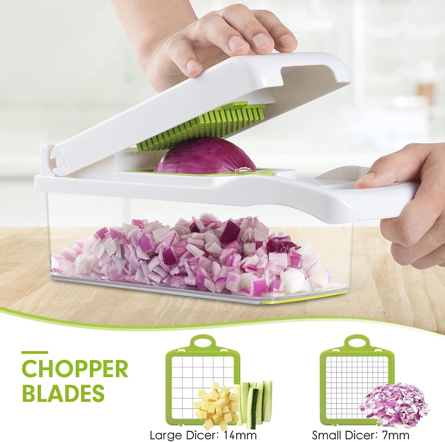 Wimaha Vegetable Chopper Dicer Onion Chopper, Pro Food Chopper Vegetable Cutter Veggie Chopper and Dicers, Vegetable Slicer and Chopper for Kitchen, Mandolin Garlic Chopper with Container