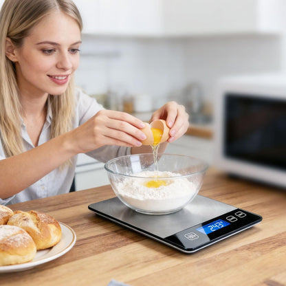 33lb Digital Scale Kitchen Food Scale Weight Grams and Ounces Pounds/Ounces/Grams be Freely Changed for Daily Use, Home Baking Stainless Steel Material
