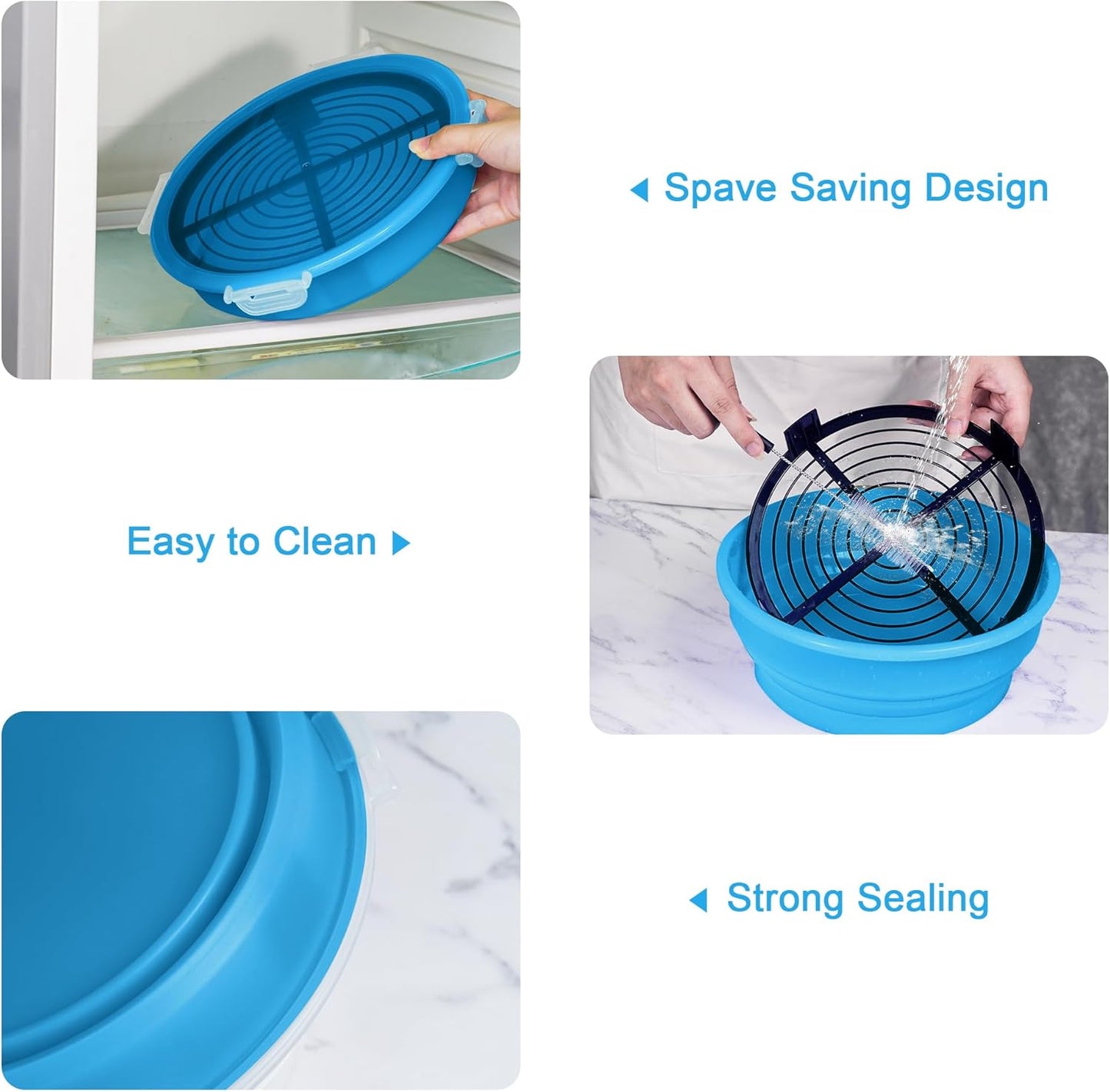 FJNATINH Collapsible Batter Bowl - Mess Free Better Breader Shaker Bowl with Lid Breading Shaker Container - Great for Fried Fish, Fried Chicken, Onion Rings, Wings & More,No Leak,Easy to Store