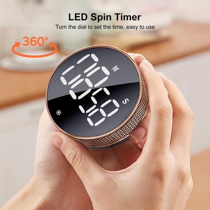 BlueSnail Kitchen Timer with LED Digital Display Smart Efficana for Home Classroom Gym Office, Volume and Brightness Adjustable Productivity Timer (Guncolor)