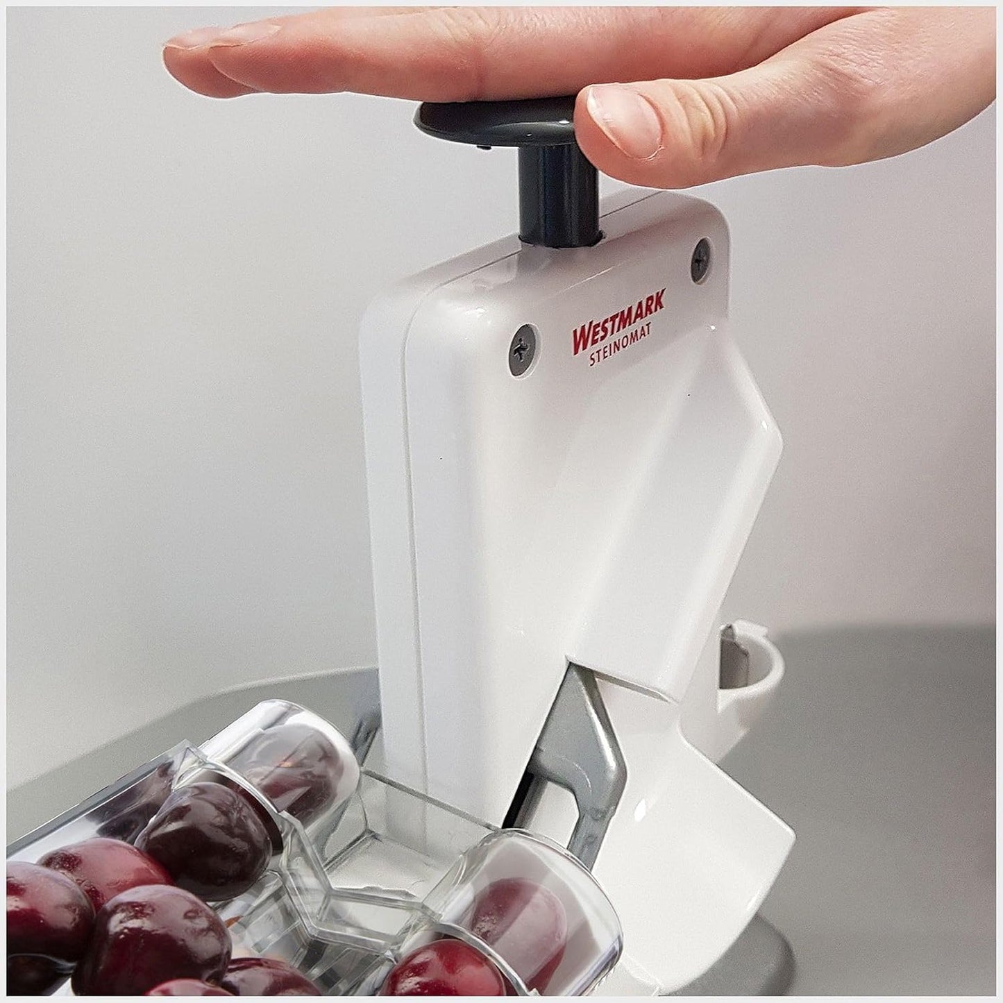 Westmark Cherry & Plum Pitter “Steinex-Combi” – 2-in-1 Fruit Pit Remover, Stainless Steel Blade, Heavy-Duty Aluminum, Fast Clean Pitting for Cherry Jam, Pie & Syrup